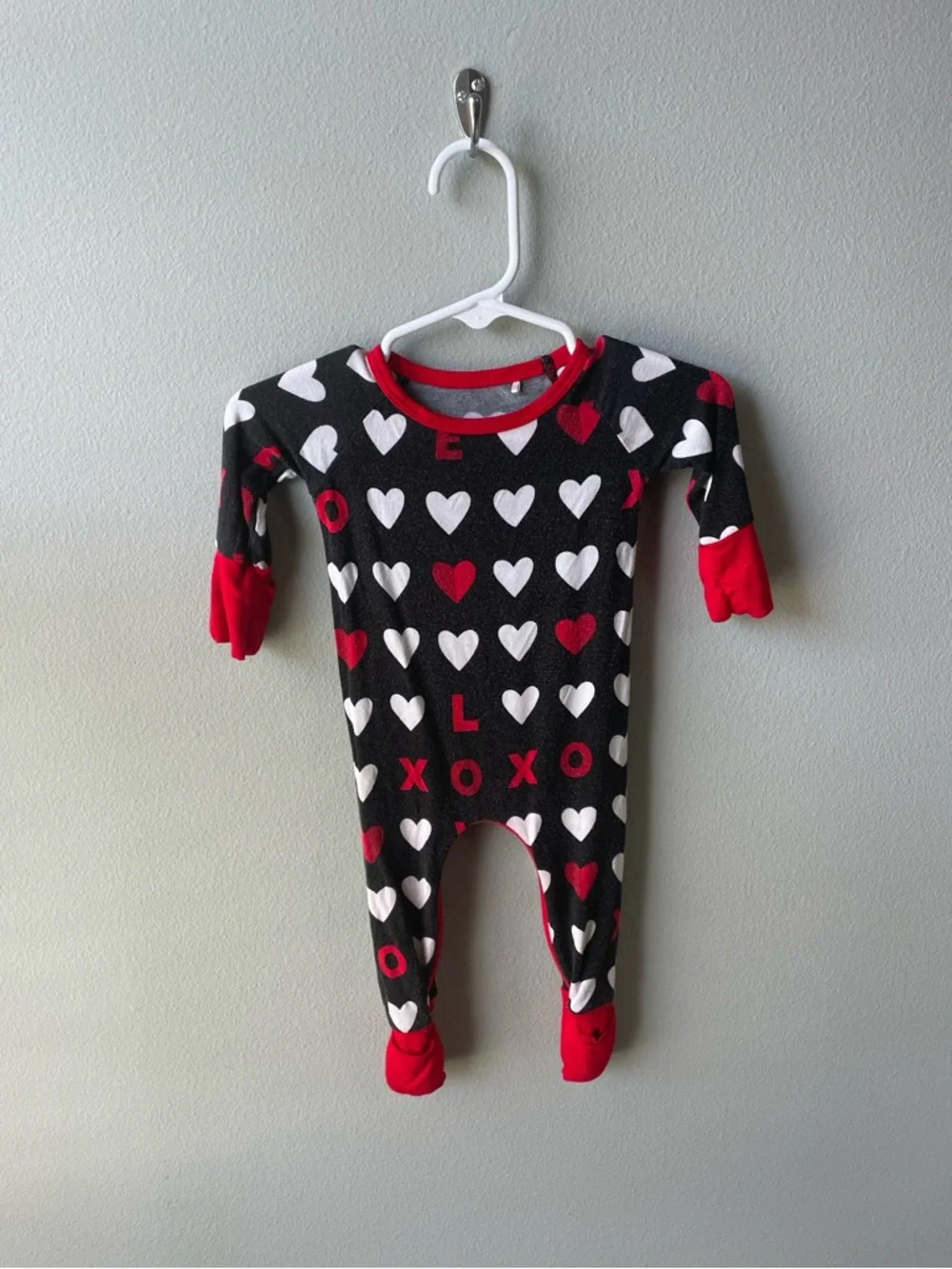 Little Sleepies Valentine's Hearts XOXO Bamboo Crescent Zippy Sleeper